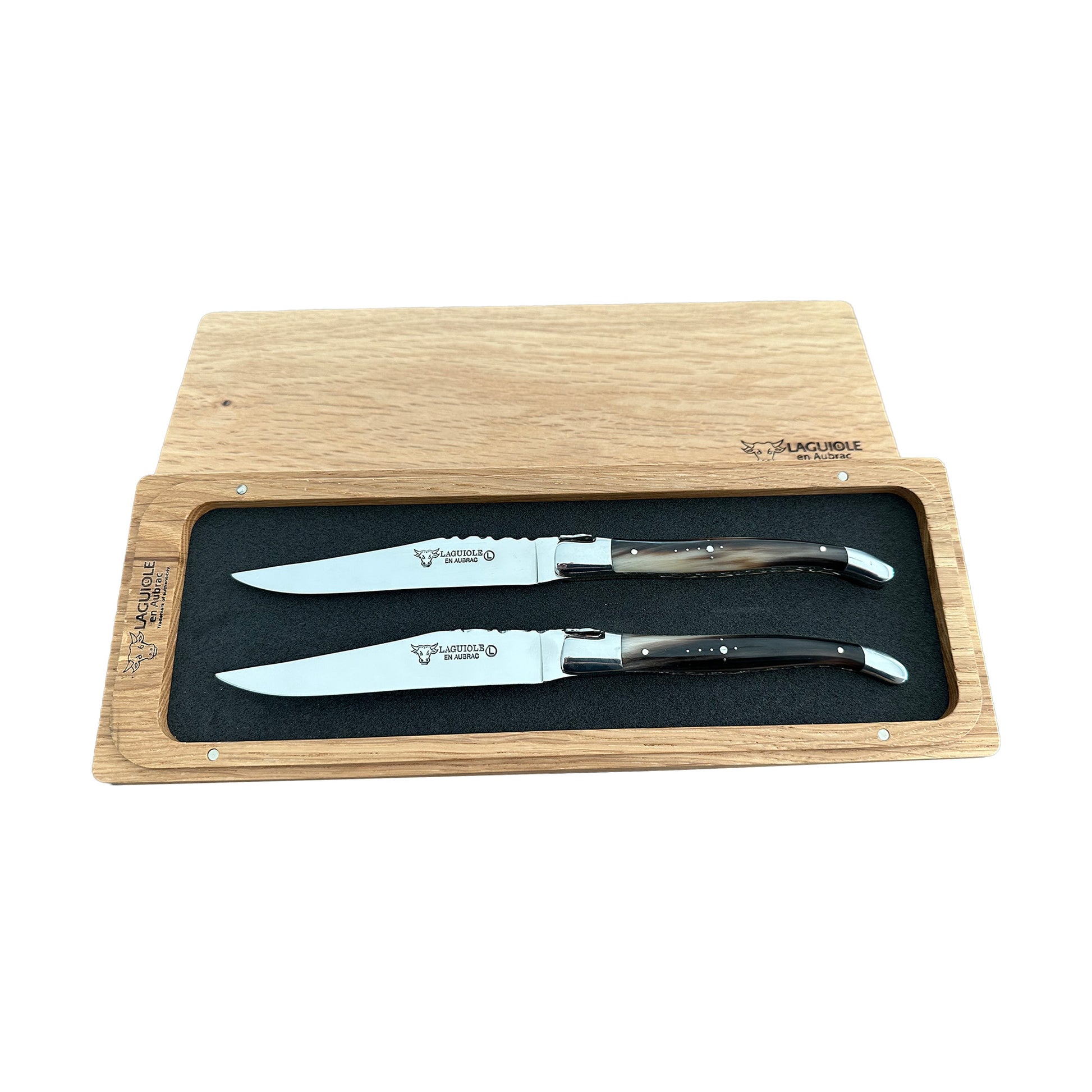 Laguiole en Aubrac Handcrafted Steak & Table Knife Set, Horn Handle - LaguioleEnAubracShop