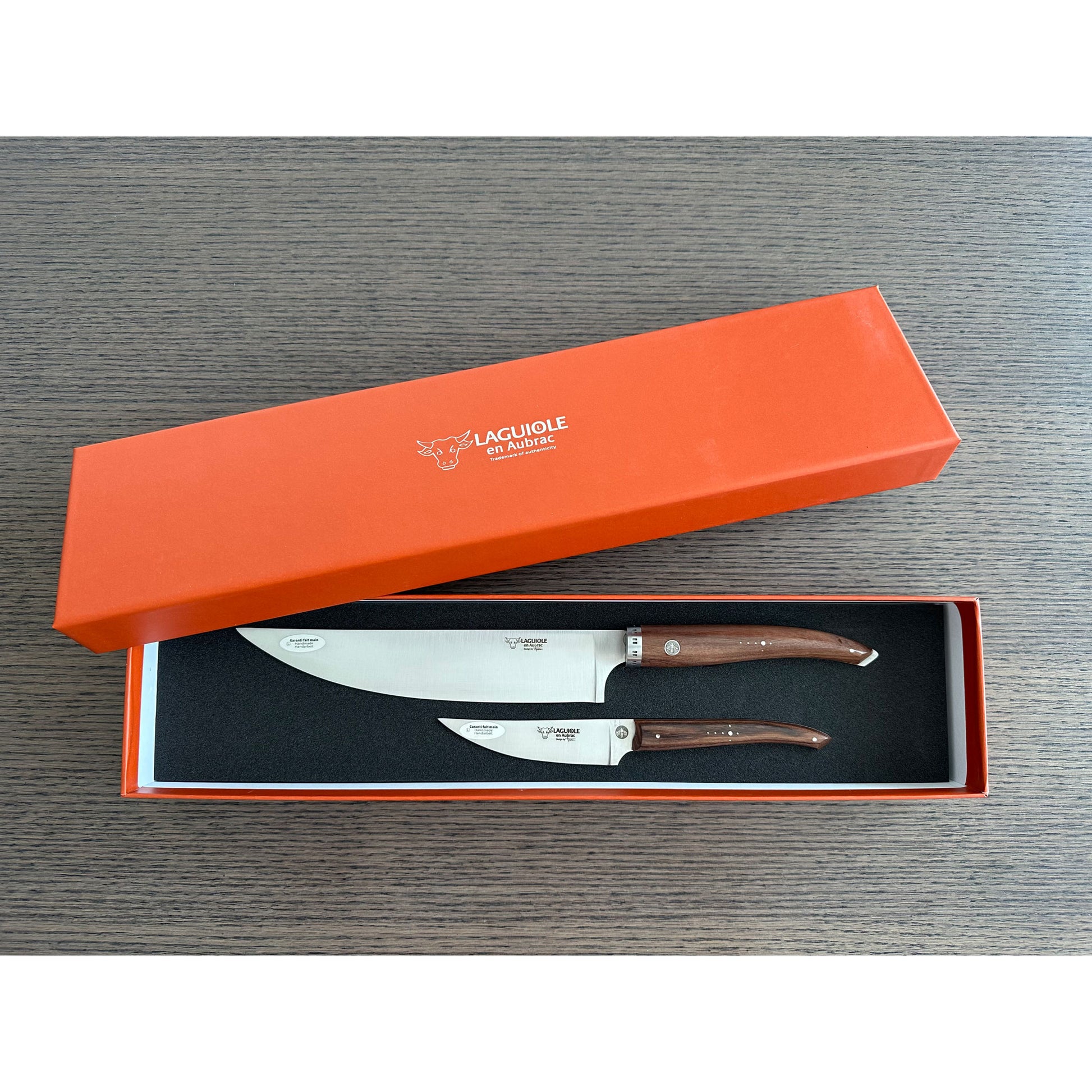 Laguiole en Aubrac Handcrafted Kitchen Knife Set, Morado Rosewood Handle - LaguioleEnAubracShop