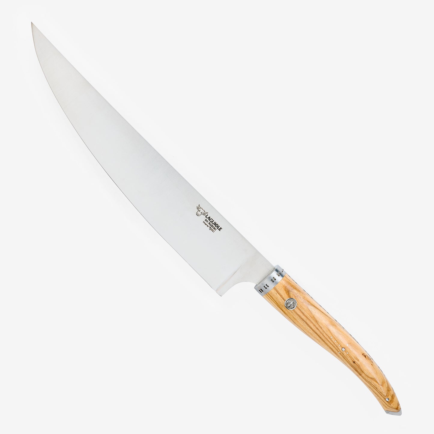 Laguiole en Aubrac Handcrafted Chef's Knife, Olive Wood Handle, 9-in - LaguioleEnAubracShop