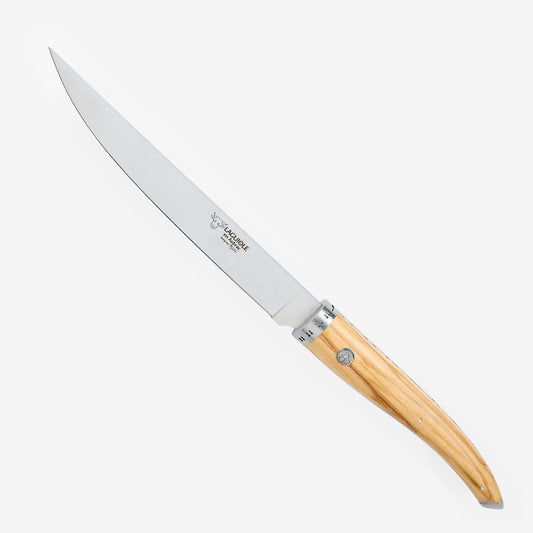 Laguiole en Aubrac Handcrafted Fillet Knife, Olive Wood Handle, 7-in - LaguioleEnAubracShop
