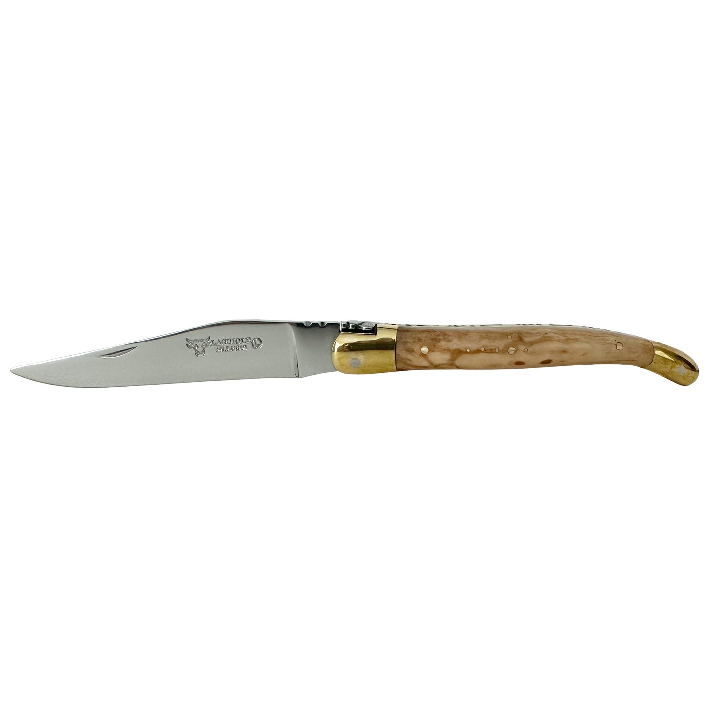 Laguiole en Aubrac Handcrafted Plated Multipurpose Knife, Olivewood Handle, 4.3-Inches - LaguioleEnAubracShop