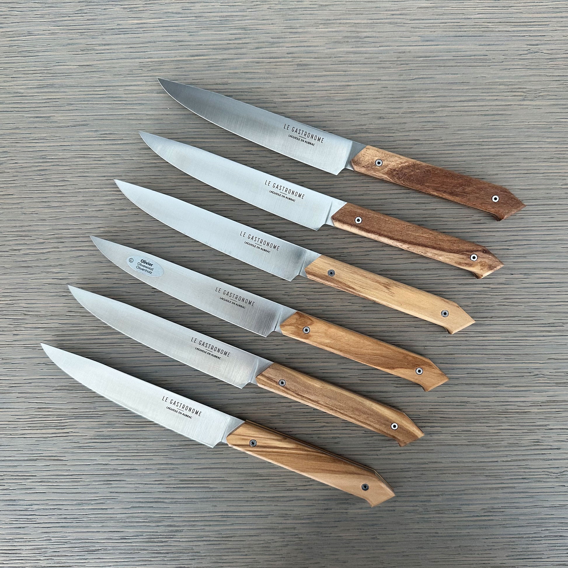 Laguiole en Aubrac Handcrafted Steak & Table Knife Set, Olivewood Handle - LaguioleEnAubracShop