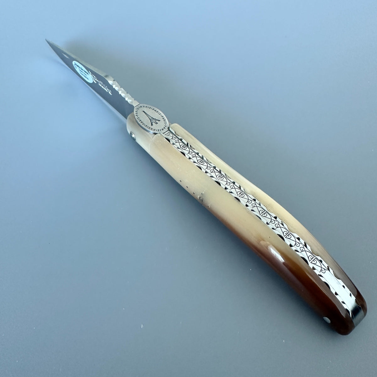 Laguiole en Aubrac — Origine Tour Eiffel Limited Edition Folding Knife | Solid Horn Handle