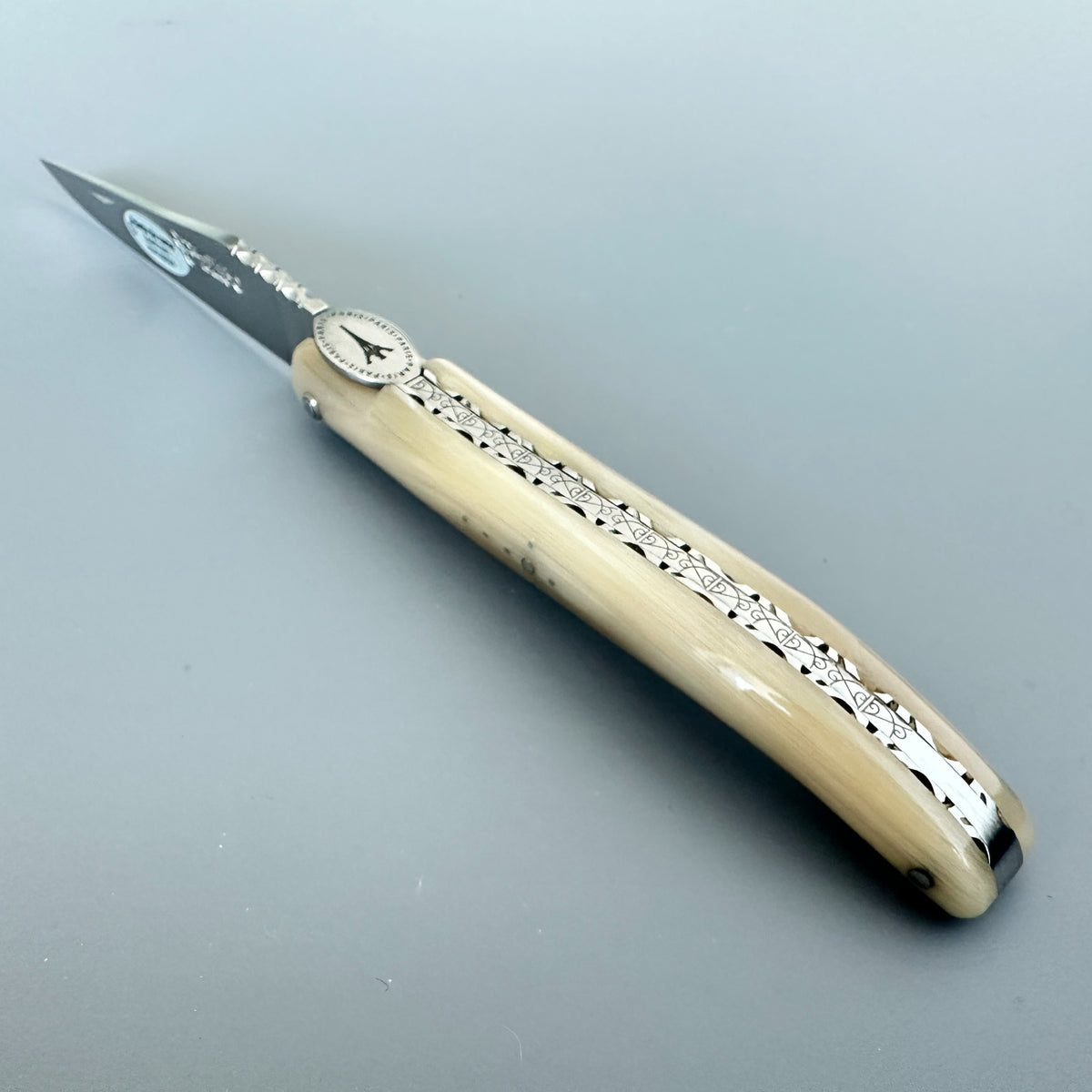 Laguiole en Aubrac — Origine Tour Eiffel Limited Edition Folding Knife | Solid Horn Handle