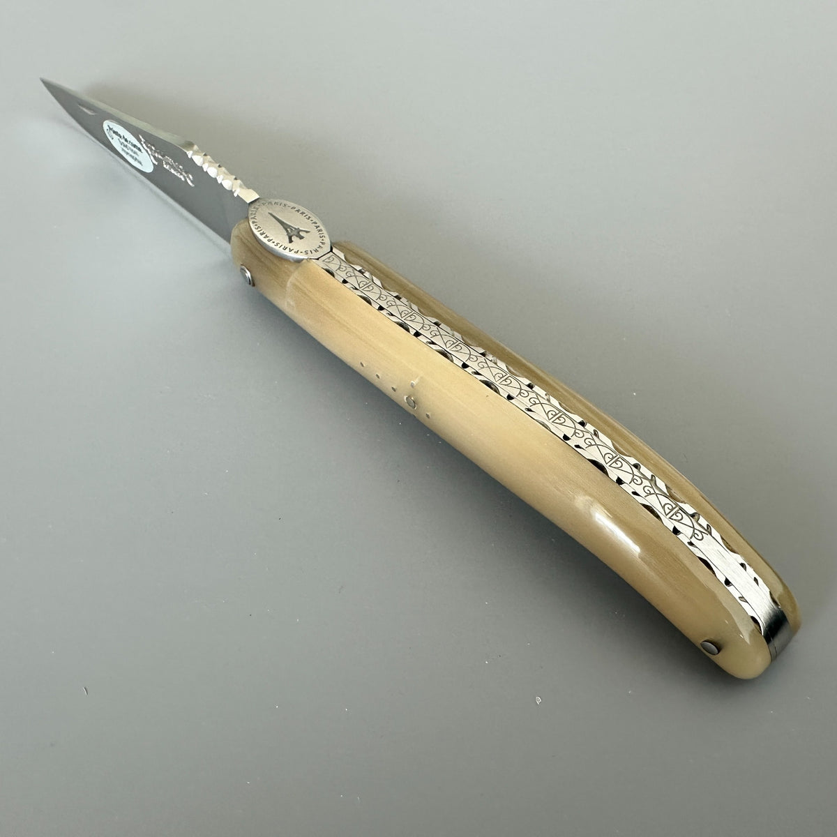 Laguiole en Aubrac — Origine Tour Eiffel Limited Edition Folding Knife | Solid Horn Handle