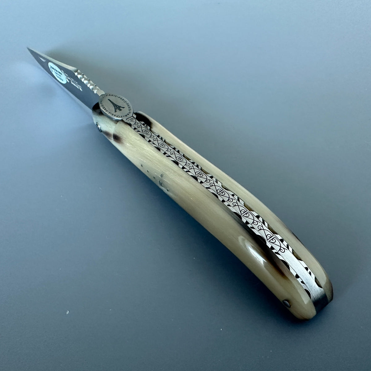 Laguiole en Aubrac — Origine Tour Eiffel Limited Edition Folding Knife | Solid Horn Handle