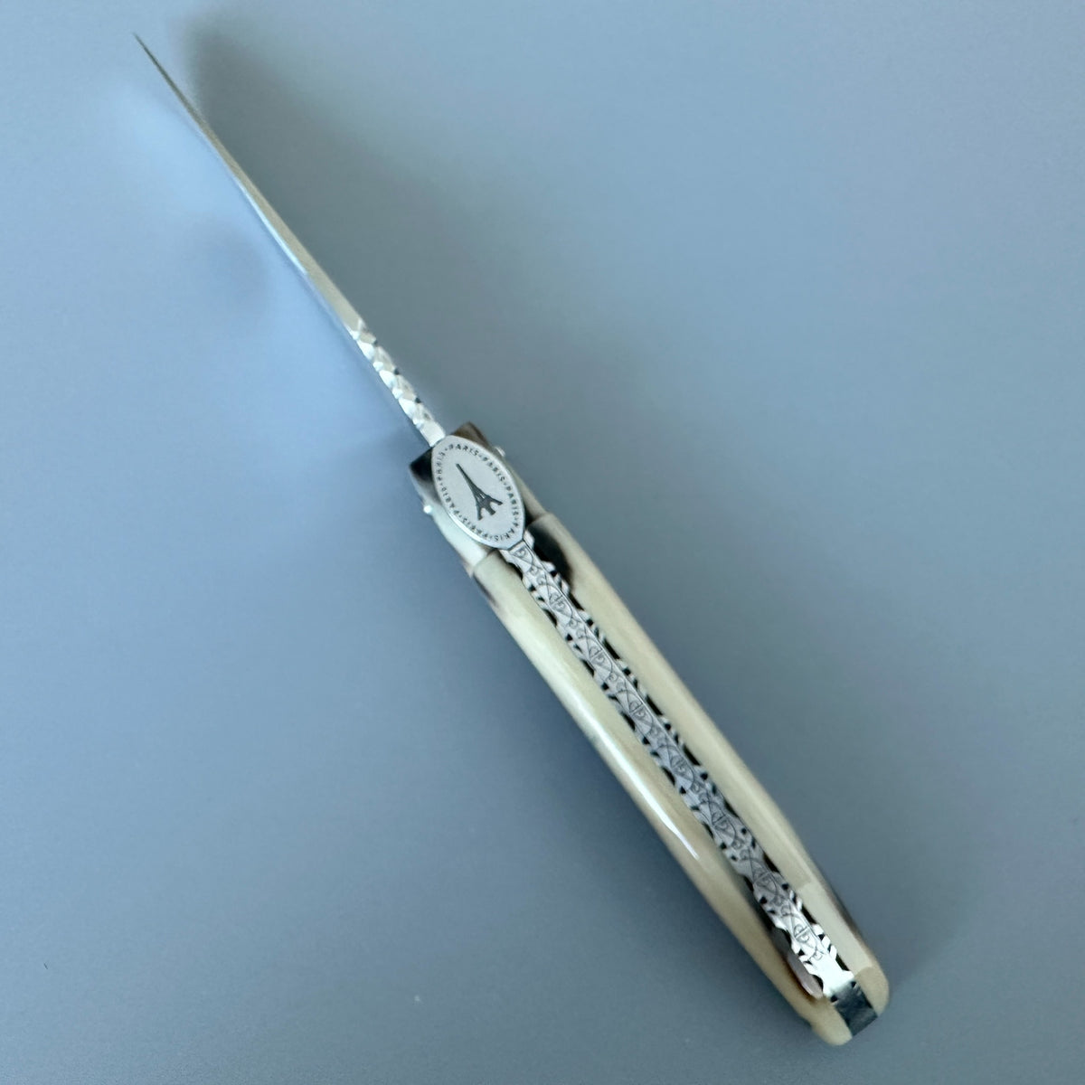 Laguiole en Aubrac — Origine Tour Eiffel Limited Edition Folding Knife | Solid Horn Handle
