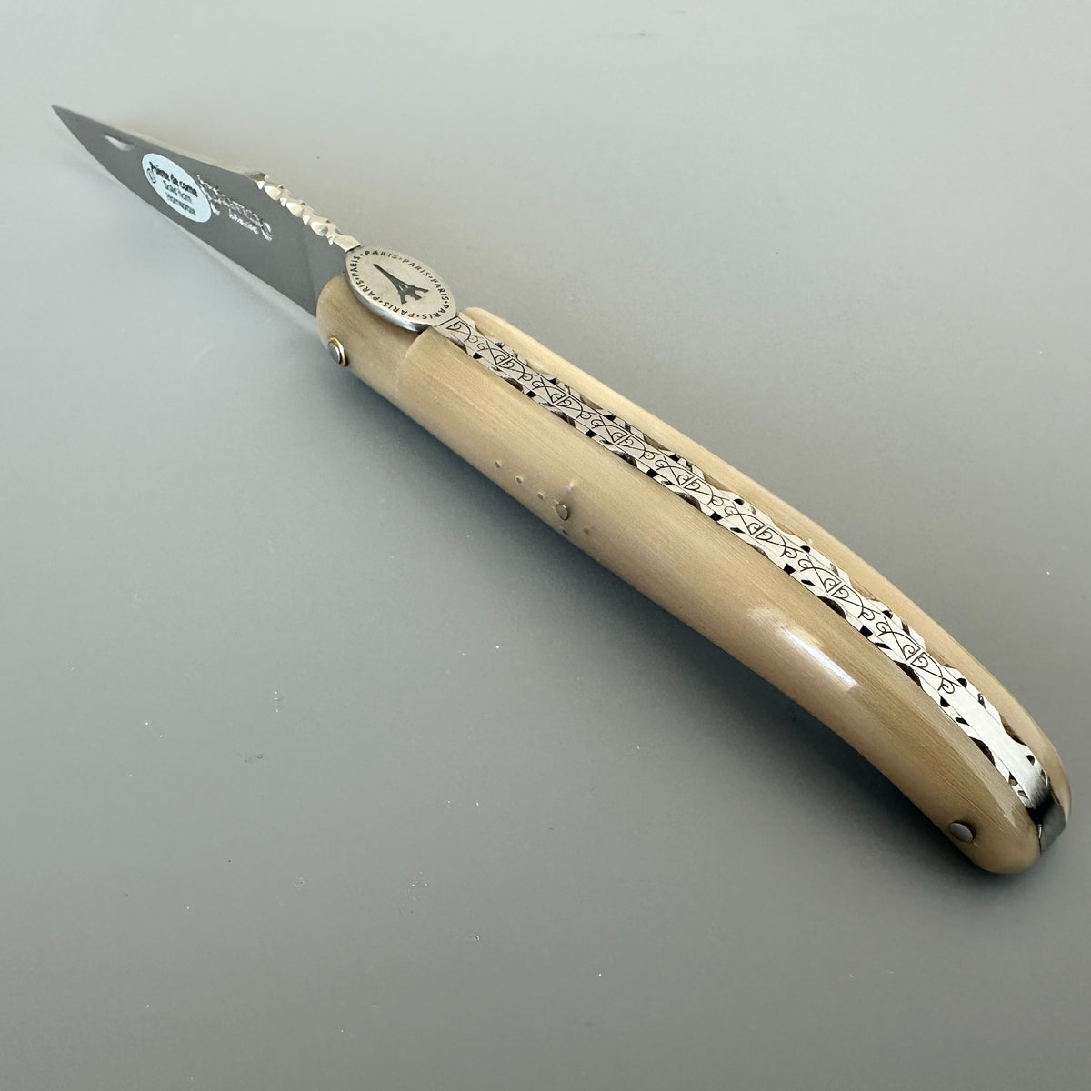 Laguiole en Aubrac — Origine Tour Eiffel Limited Edition Folding Knife | Solid Horn Handle