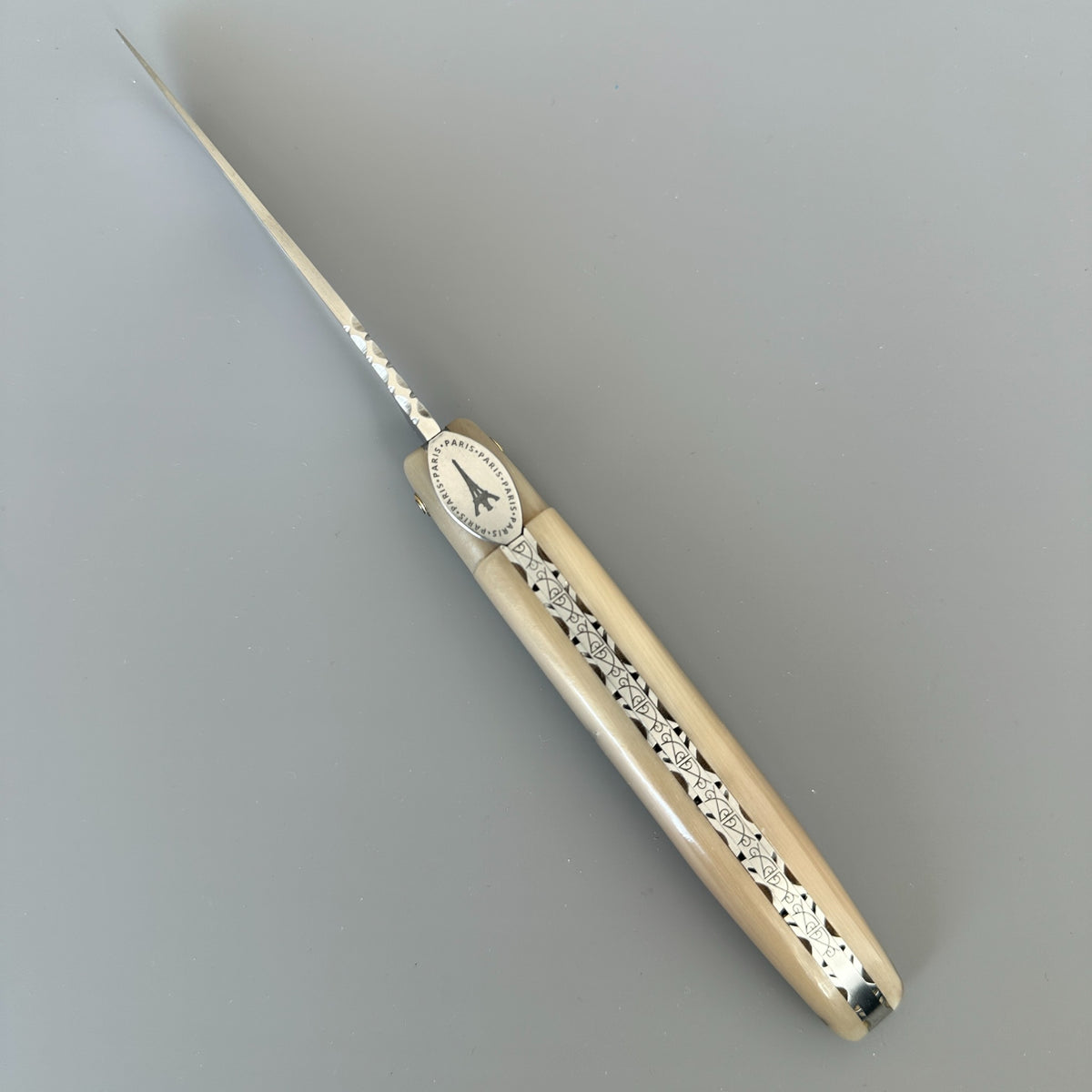 Laguiole en Aubrac — Origine Tour Eiffel Limited Edition Folding Knife | Solid Horn Handle
