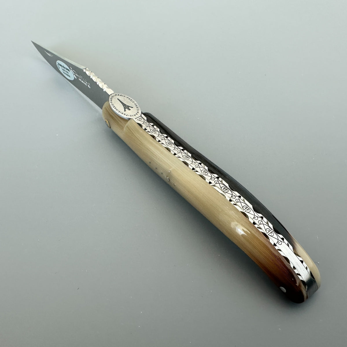 Laguiole en Aubrac — Origine Tour Eiffel Limited Edition Folding Knife | Solid Horn Handle