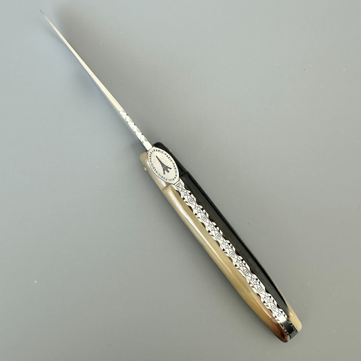 Laguiole en Aubrac — Origine Tour Eiffel Limited Edition Folding Knife | Solid Horn Handle