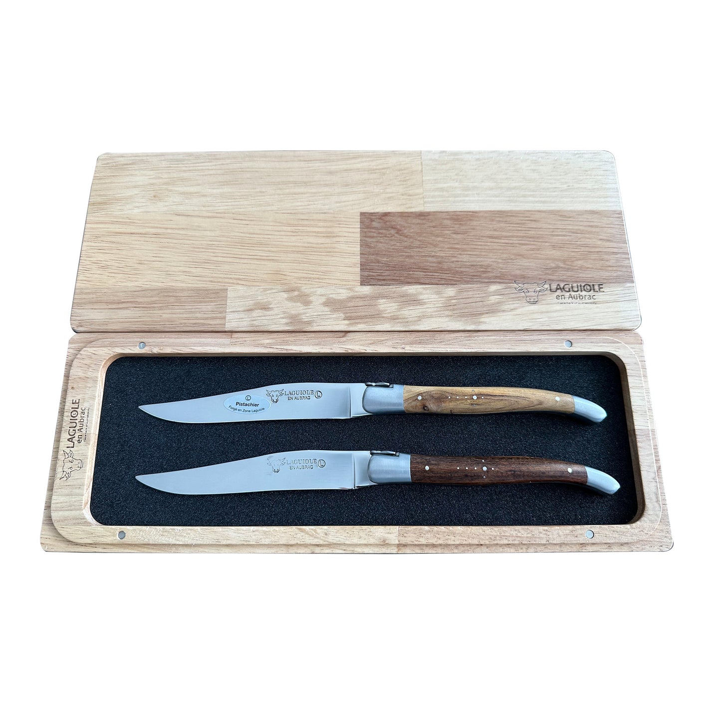 Laguiole en Aubrac Handcrafted Steak & Table Knife Set, Pistachio Handle - LaguioleEnAubracShop