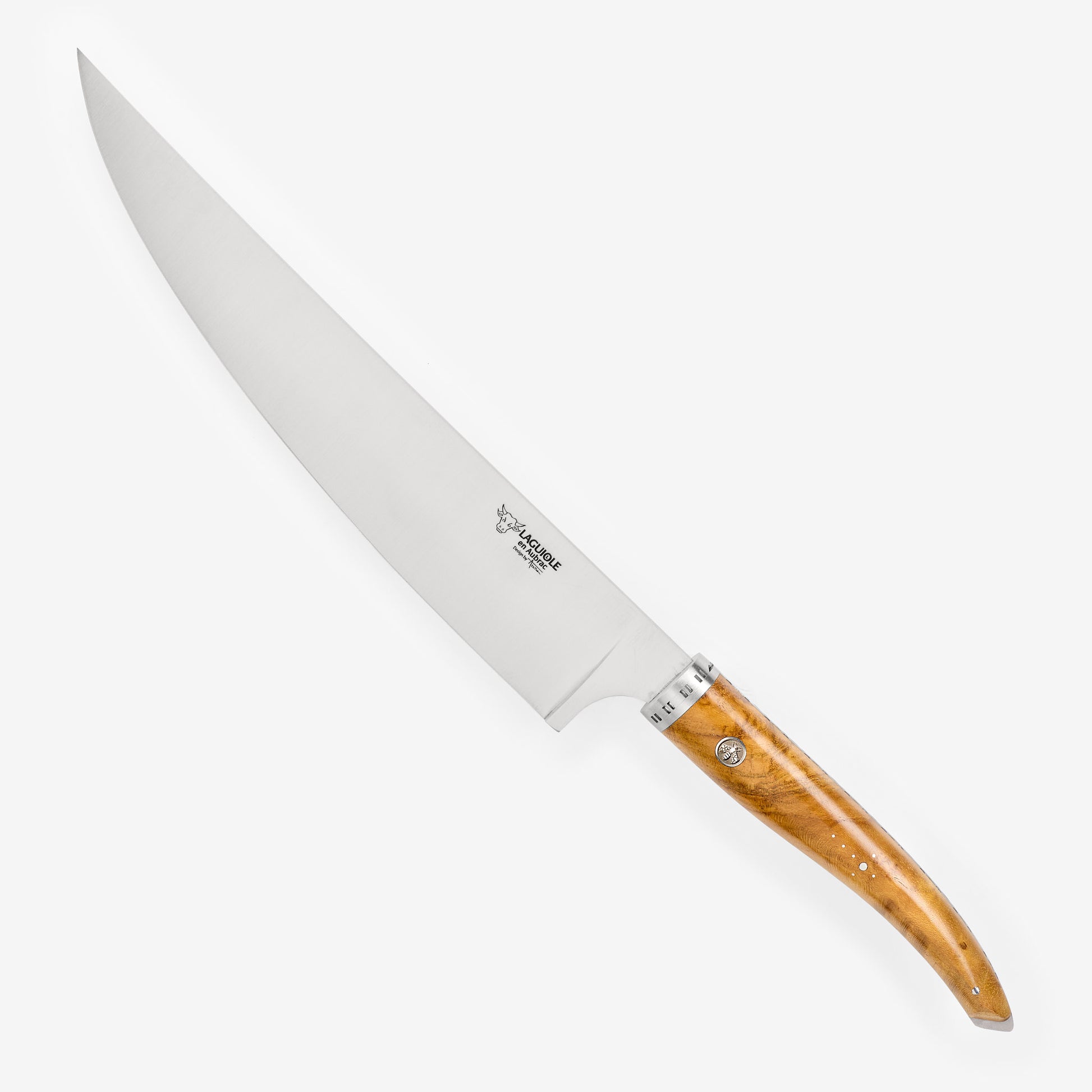 Laguiole en Aubrac Handcrafted Chef's Knife, Teak Wood Handle, 9-in - LaguioleEnAubracShop
