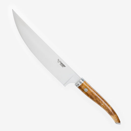 Laguiole en Aubrac Handcrafted Chef's Knife, Teak Wood Handle, 8-in - LaguioleEnAubracShop
