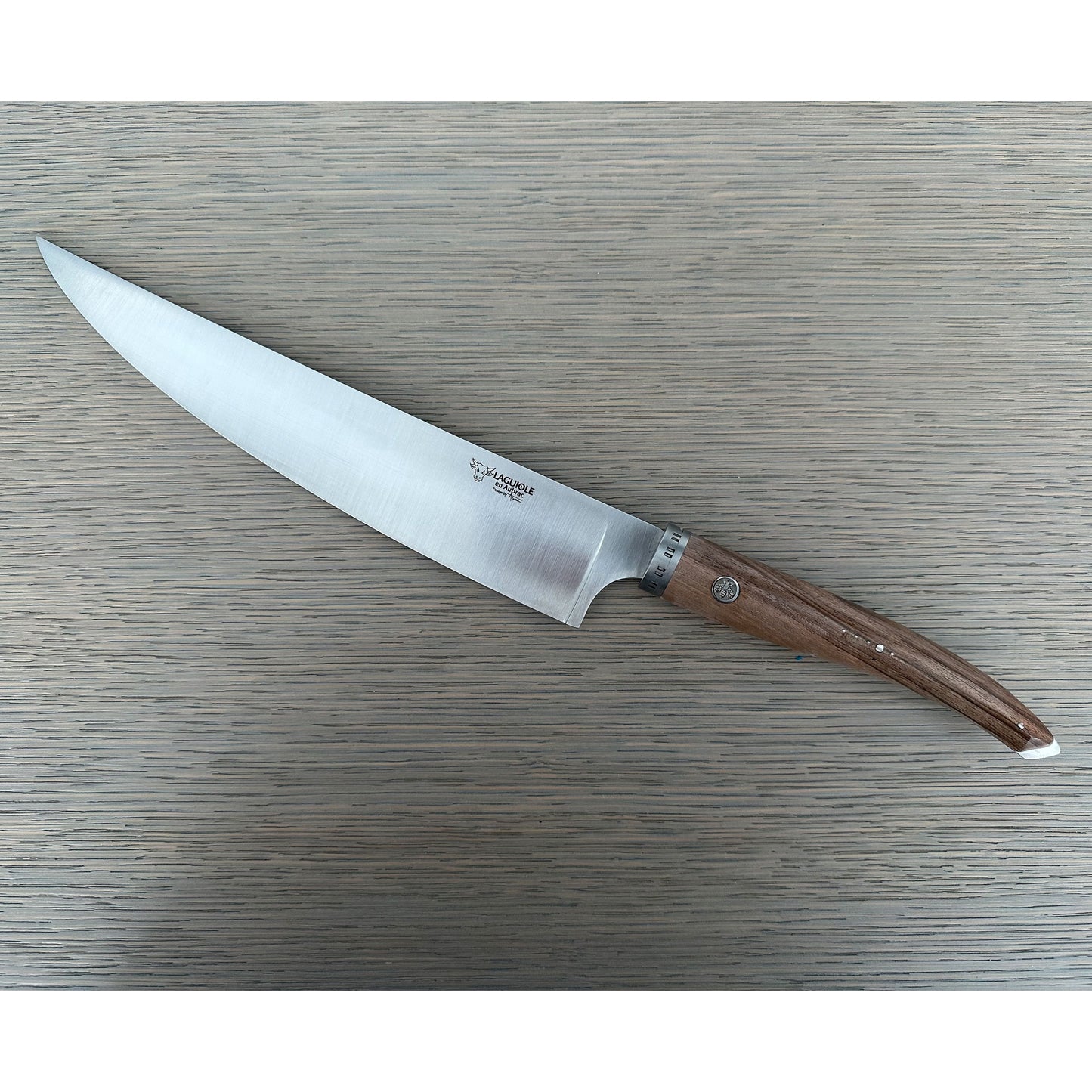 Laguiole en Aubrac Handcrafted Chef's Knife, Walnut Wood Handle, 9-in - LaguioleEnAubracShop