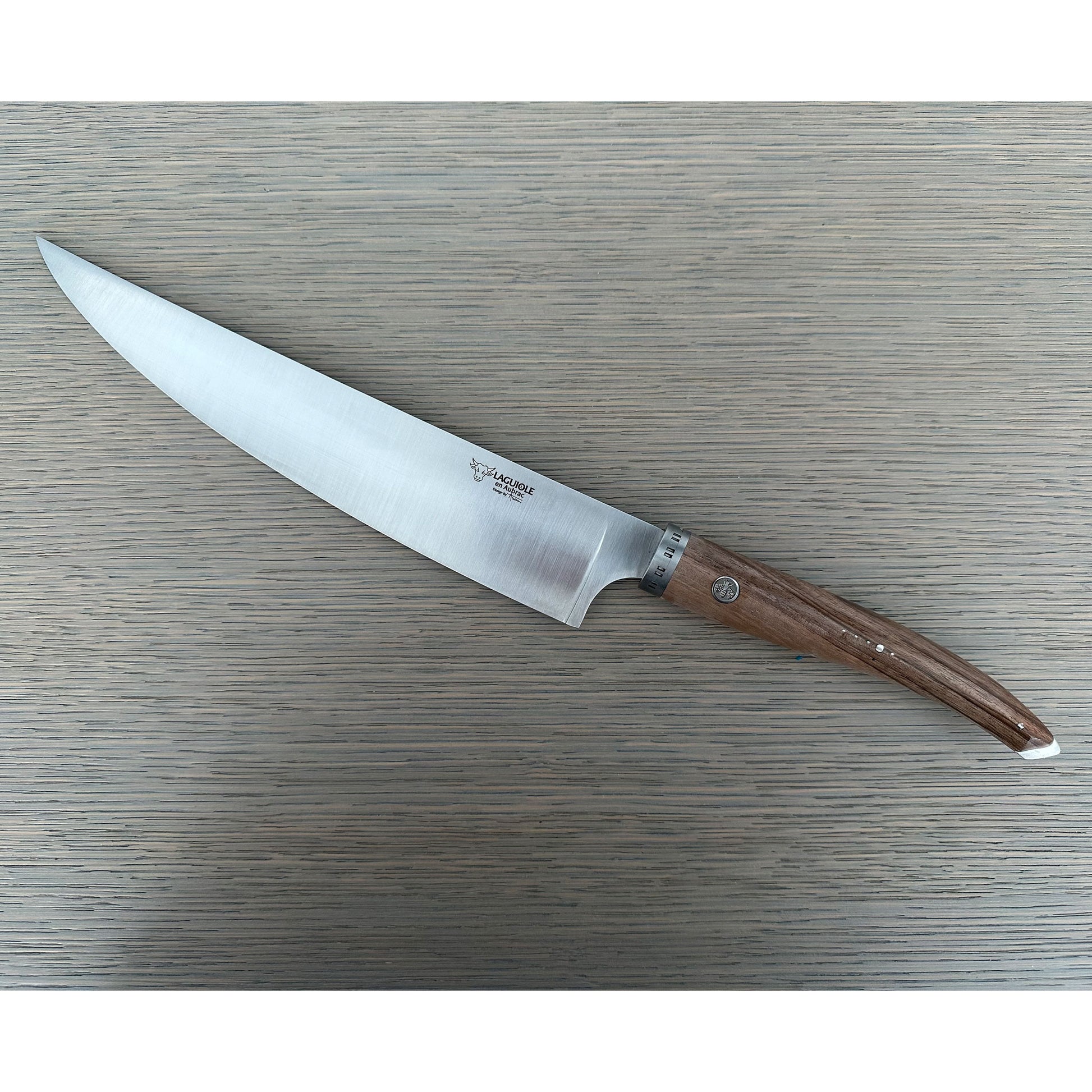 Laguiole en Aubrac Handcrafted Chef's Knife, Walnut Wood Handle, 9-in - LaguioleEnAubracShop