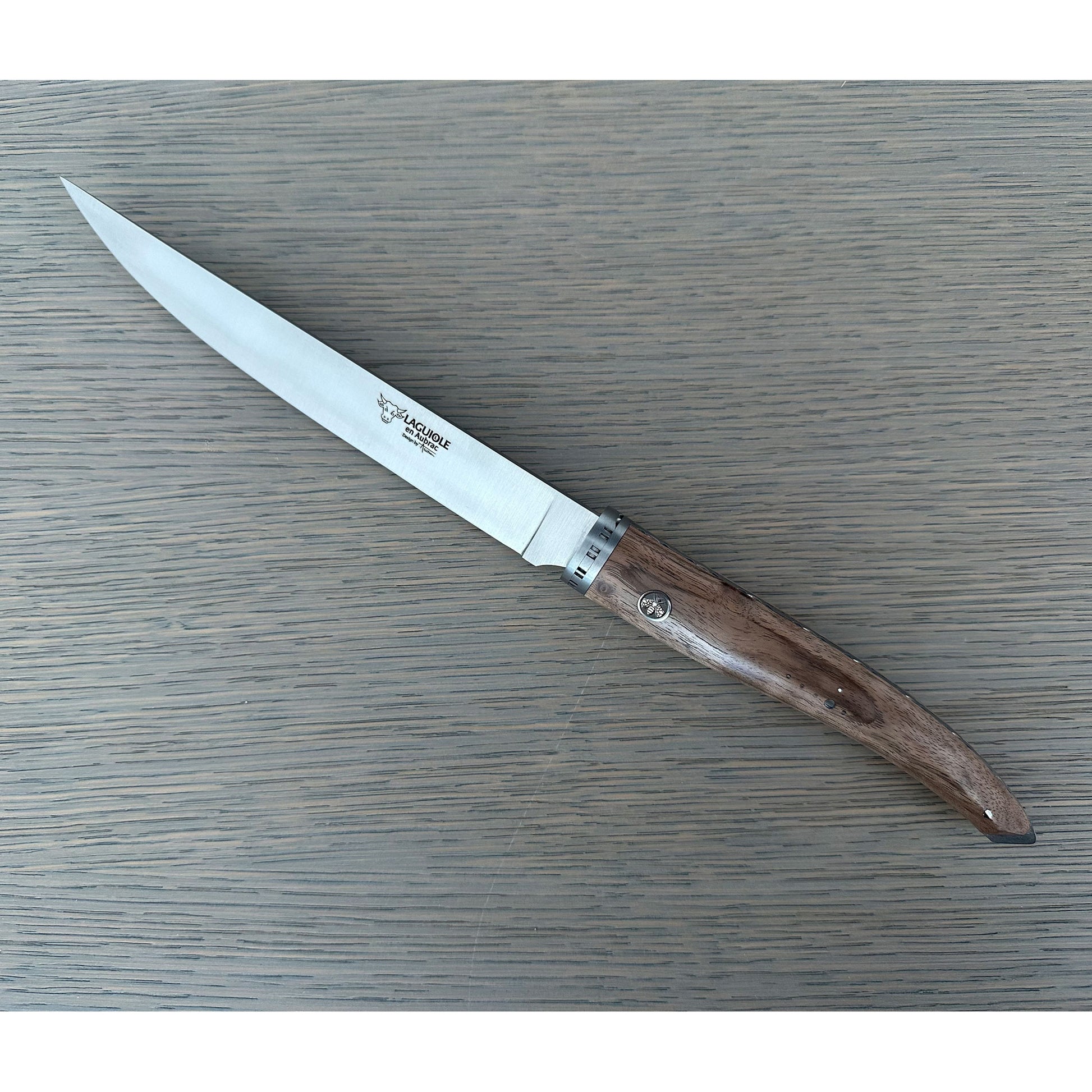 Laguiole en Aubrac Handcrafted Fillet Knife, Walnut Wood Handle, 7-in - LaguioleEnAubracShop