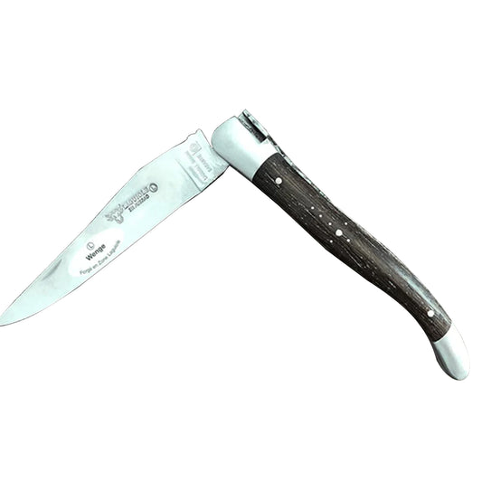 Laguiole en Aubrac Handcrafted Plates Multipurpose Knife, Wenge Wood Handle, 4.75 inches - LaguioleEnAubracShop