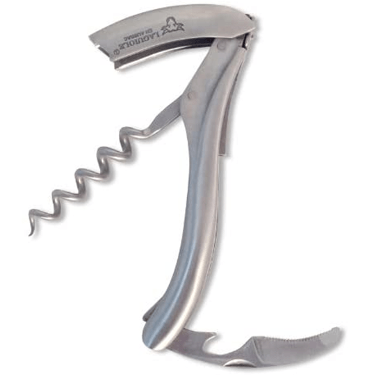 Laguiole en Aubrac Sommelier Waiter's Corkscrew with Brushed Stainless Steel Handle - LaguioleEnAubracShop