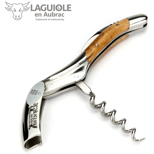 LaguLaguiole en Aubrac Sommelier Waiter's Corkscrew with Wavy Maple Wood Handle - LaguioleEnAubracShop