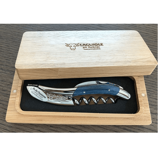 Laguiole en Aubrac Sommelier Waiter's Corkscrew with Navy Blue Camel Bone Handle - LaguioleEnAubracShop