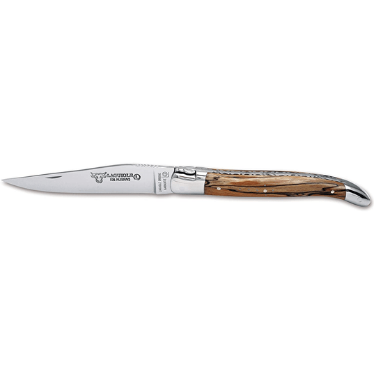 Laguiole en Aubrac Handcrafted Plated Multipurpose Knife, Aubrac Wood Handle, 4.75 inches - LaguioleEnAubracShop