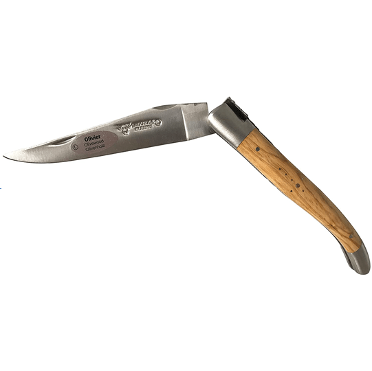 Laguiole en Aubrac Luxury Handcarved Plated Multipurpose Knife with Olivewood Handle, 4.75 inches - LaguioleEnAubracShop
