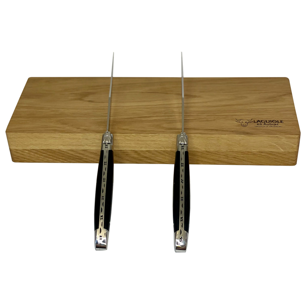 Laguiole en Aubrac Handcrafted Plated 2-Piece Steak Knife Set with Ebony Wood Handles - LaguioleEnAubracShop