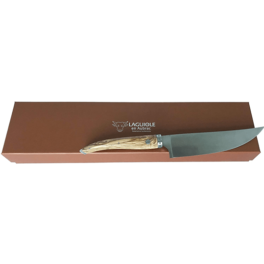 Laguiole en Aubrac Handcrafted Cuisine Gourmet Chef's Knife with Olivewood Handle, 7-in - LaguioleEnAubracShop
