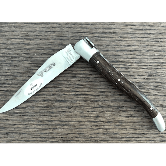 Laguiole en Aubrac Handcrafted Plated Multipurpose Knife, Wenge Wood Handle, 4.75 inches - LaguioleEnAubracShop