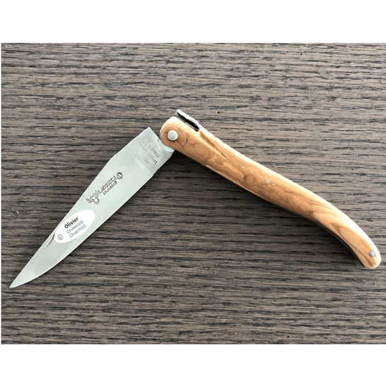 Laguiole en Aubrac Handcrafted Plated Multipurpose Knife, Full Olivewood Handle, 4.75 inches - LaguioleEnAubracShop