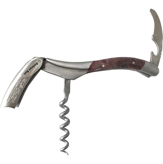 Laguiole en Aubrac Sommelier Waiter's Corkscrew with Buckeye Burl Wine Handle - LaguioleEnAubracShop