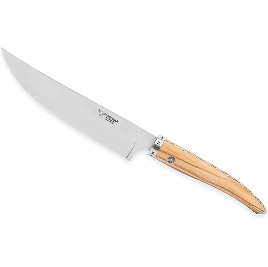 Laguiole en Aubrac Handcrafted Gourmet 7-Piece Kitchen Knife Set with Mixed Wood Handles, Magnetic Oak Block - LaguioleEnAubracShop