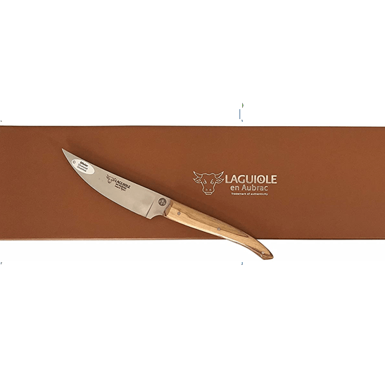 Laguiole en Aubrac Handcrafted Cuisine Gourmet Utility / Paring Knife with Olivewood Handle, 4-in - LaguioleEnAubracShop