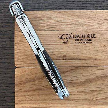 Laguiole en Aubrac Sommelier DeLuxe No 9  Waiter's Corkscrew with Solid Horn Handle - LaguioleEnAubracShop