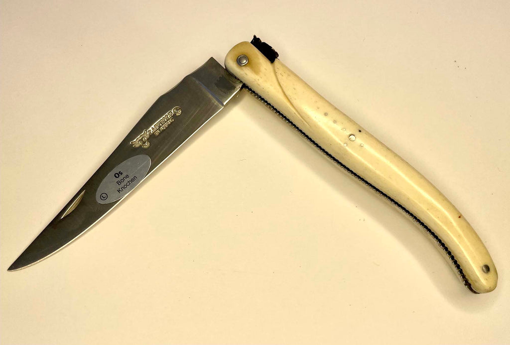 Laguiole en Aubrac Handcrafted Double Plated Multipurpose Knife, Full Bone Handle, 4-inches - LaguioleEnAubracShop