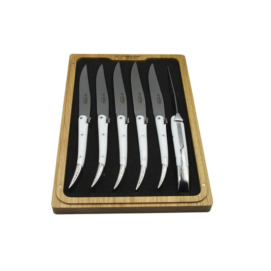 Laguiole en Aubrac Handcrafted Fully Forged Original Concorde 6-Piece Steak Knife Set - LaguioleEnAubracShop