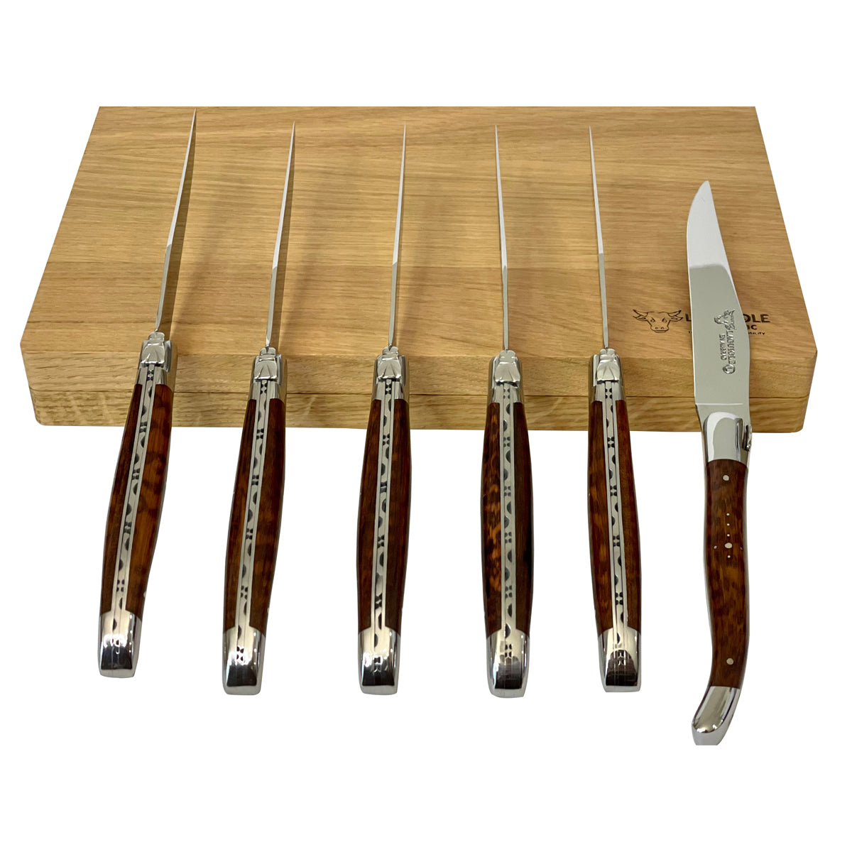 Set of 6 Laguiole en Aubrac Steak Knives Snakewood handles
