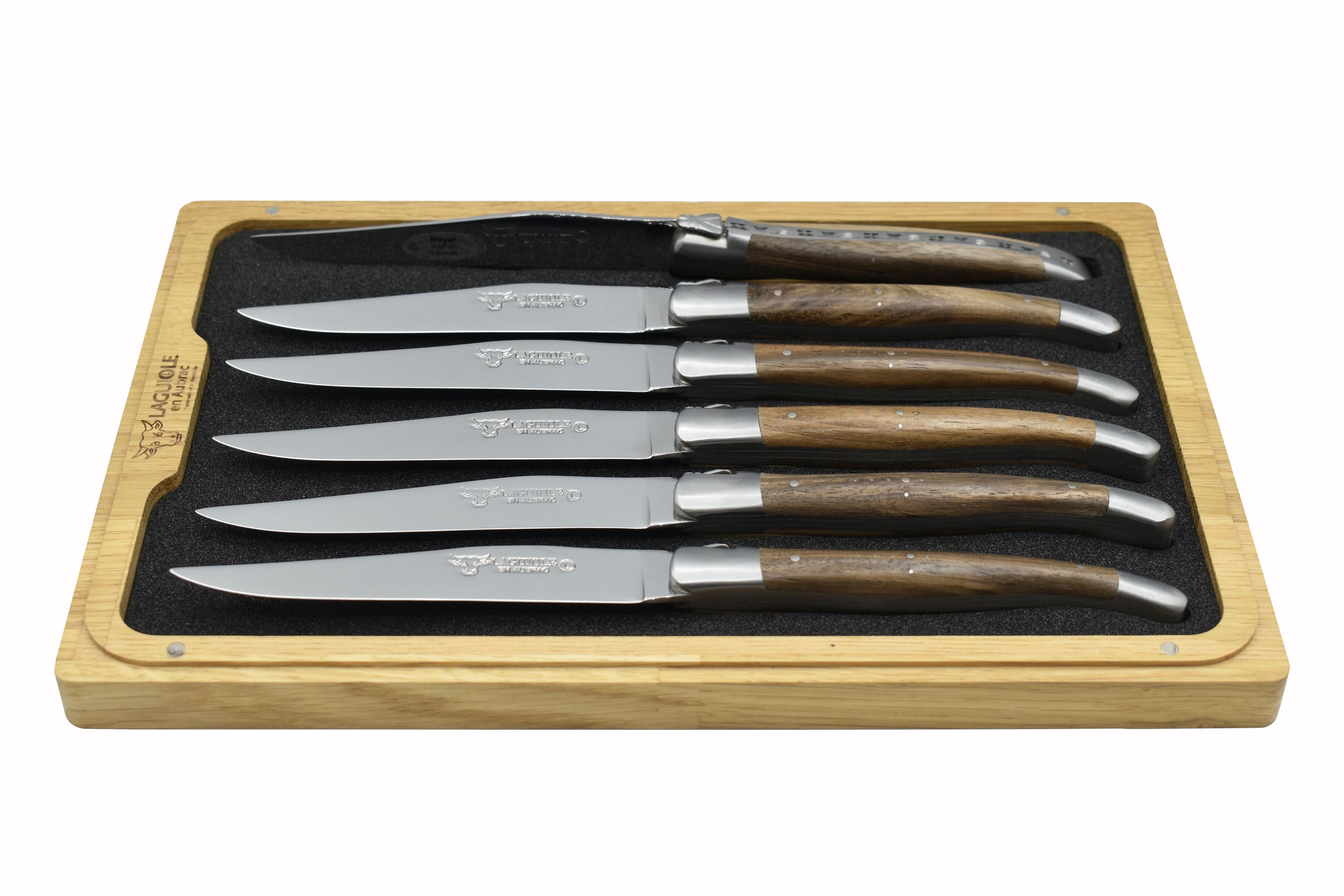 Laguiole Aubrac Handcrafted Brushed Plated 6-Piece Knife Set LaguioleEnAubracShop