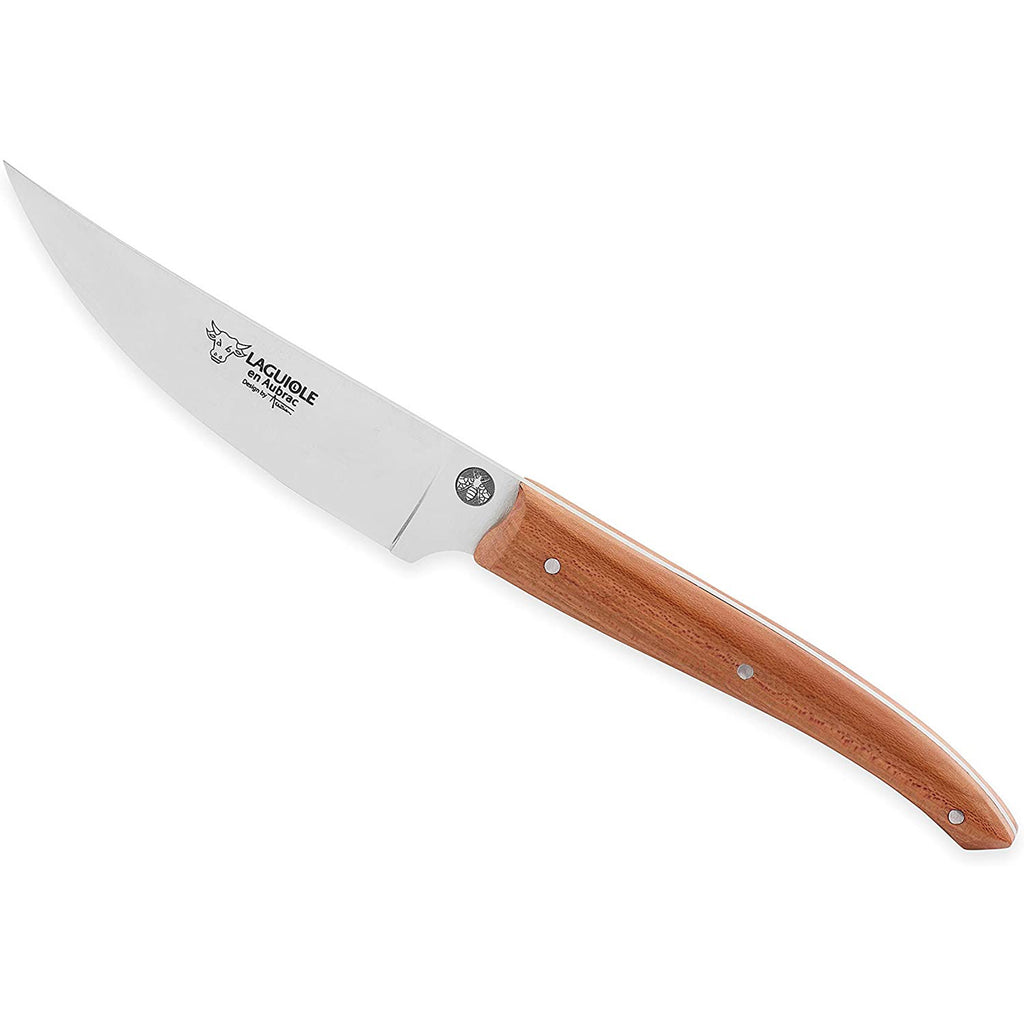 Laguiole en Aubrac Handcrafted Gourmet 7-Piece Kitchen Knife Set with Mixed Wood Handles, Magnetic Oak Block - LaguioleEnAubracShop