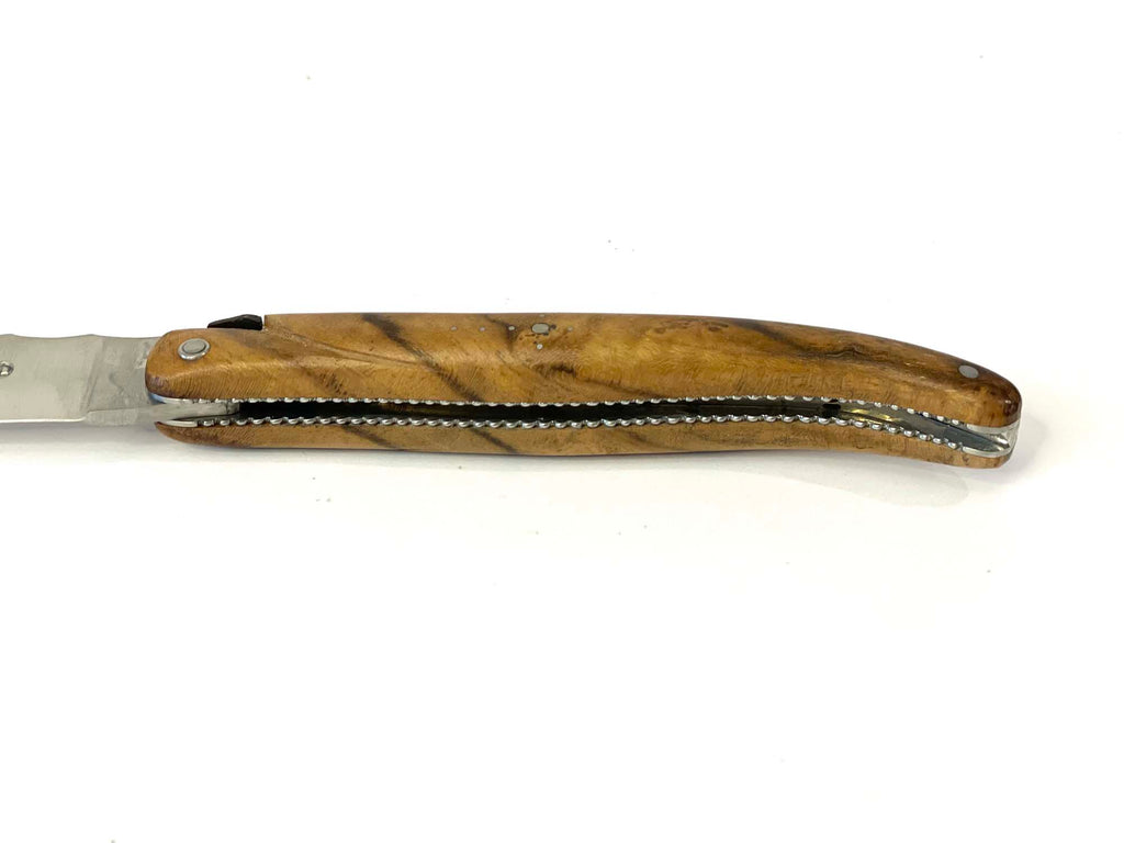 Laguiole en Aubrac Handcrafted Double Plated Multipurpose Knife, Teak Wood Handle, 4-Inches - LaguioleEnAubracShop