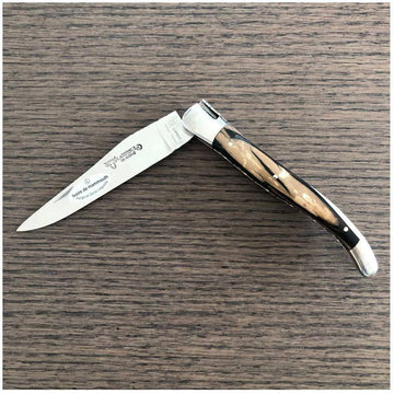 Laguiole en Aubrac Handcrafted Double Plated Multipurpose Knife, Black Artic Handle, 4.75 inches - LaguioleEnAubracShop