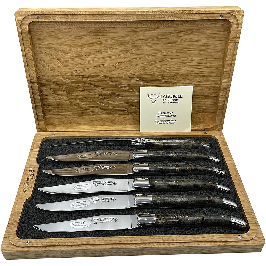 Set of 6 Laguiole en Aubrac Steak Knives Turquoise Stone