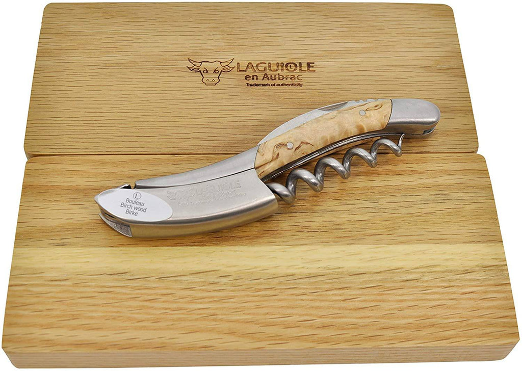 Laguiole en Aubrac Sommelier Waiter's Corkscrew with Birchwood Handle - LaguioleEnAubracShop