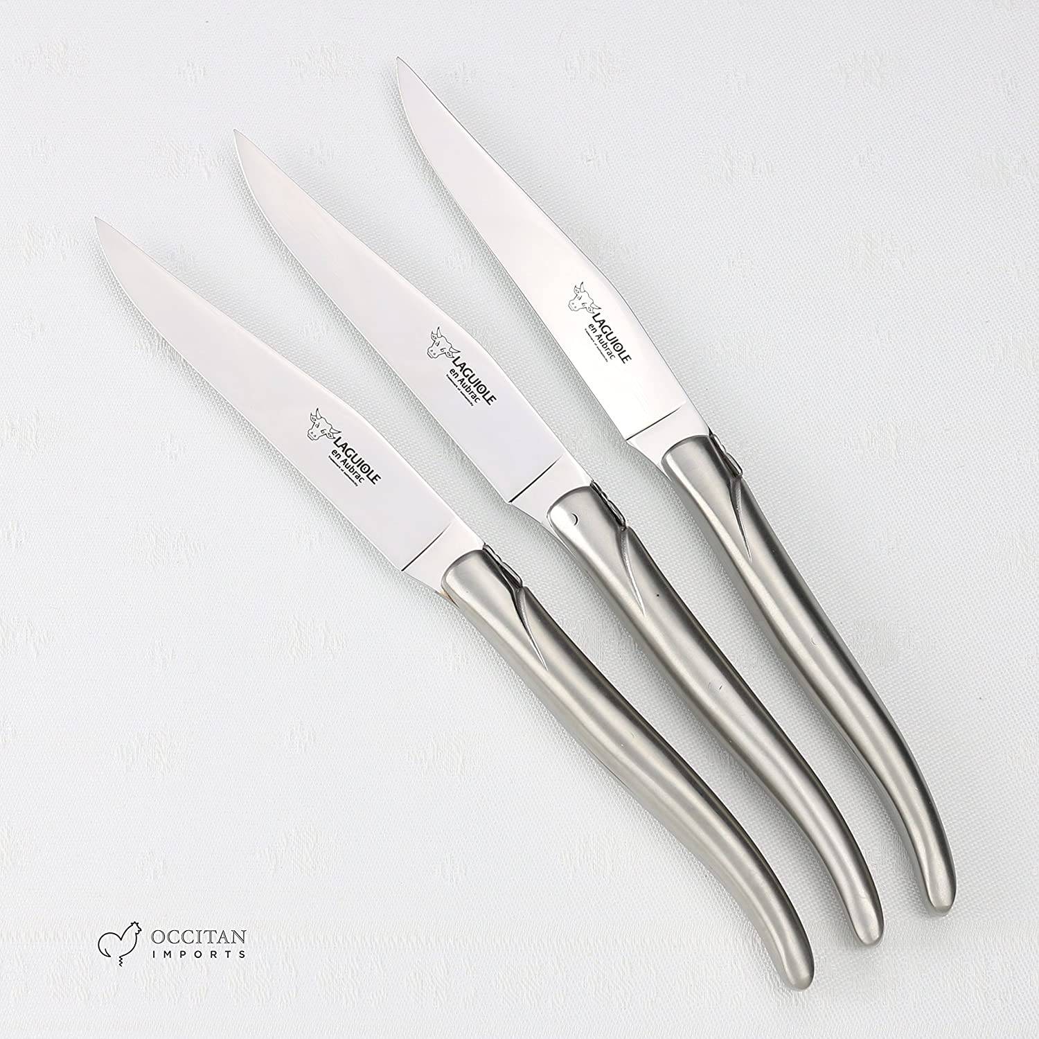 Laguiole Steak Knives Set of 6 – Stainless Steel (Shiny)