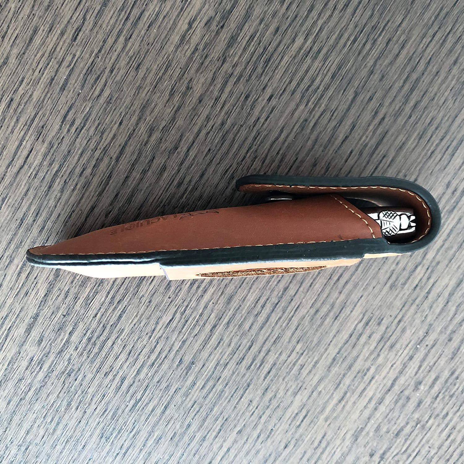 Sheath Protector Laguiole en Aubrac Brown Leather Sheath Protector for Folding Knife ...