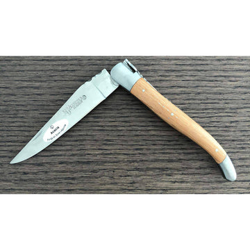 Laguiole en Aubrac Handcrafted Plated Multipurpose Knife, Acacia Wood Handle, 4.75 inches - LaguioleEnAubracShop