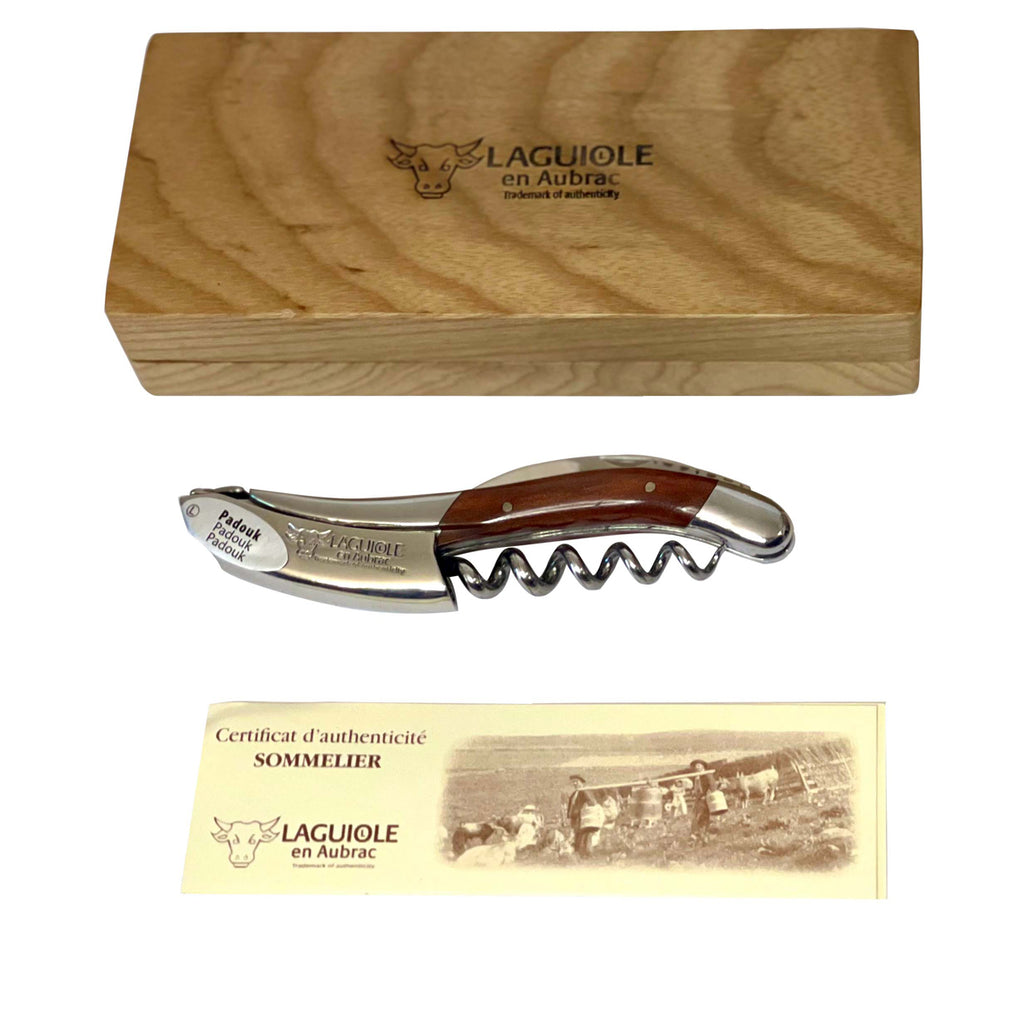 Laguiole en Aubrac Sommelier Waiter's Corkscrew with Padouk Wood Handle - LaguioleEnAubracShop