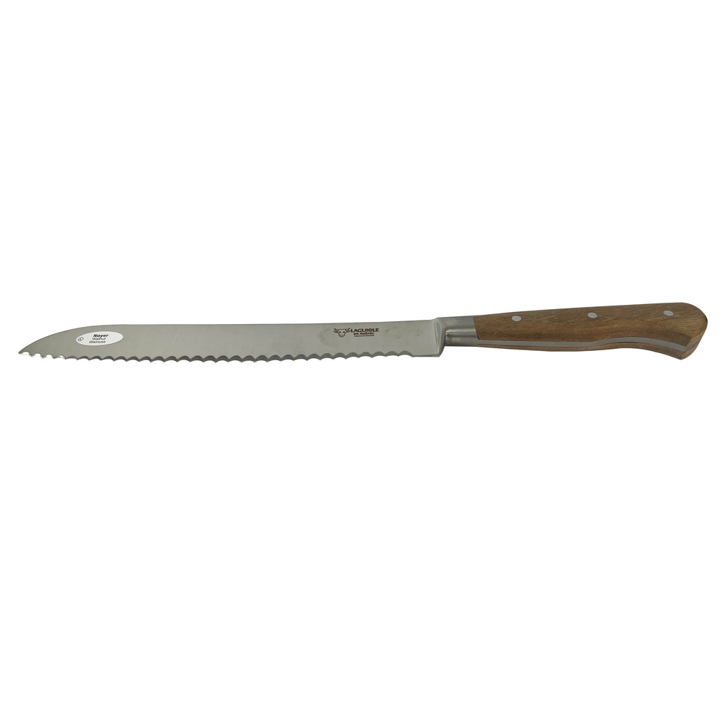 Laguiole en Aubrac Fully Forged Steel Bread Knife With Walnut Handle, 8-Inches - LaguioleEnAubracShop
