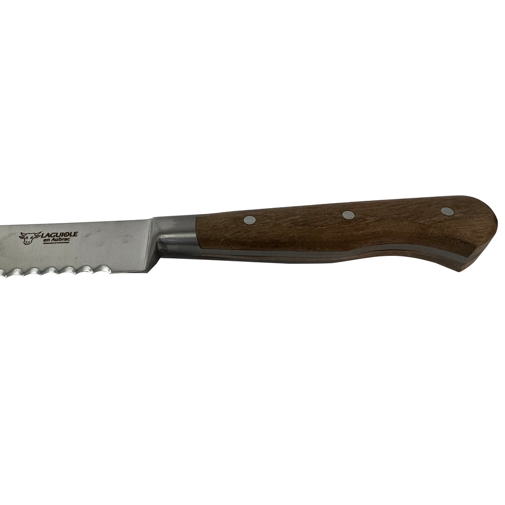 Laguiole en Aubrac Fully Forged Steel Bread Knife With Walnut Handle, 8-Inches - LaguioleEnAubracShop